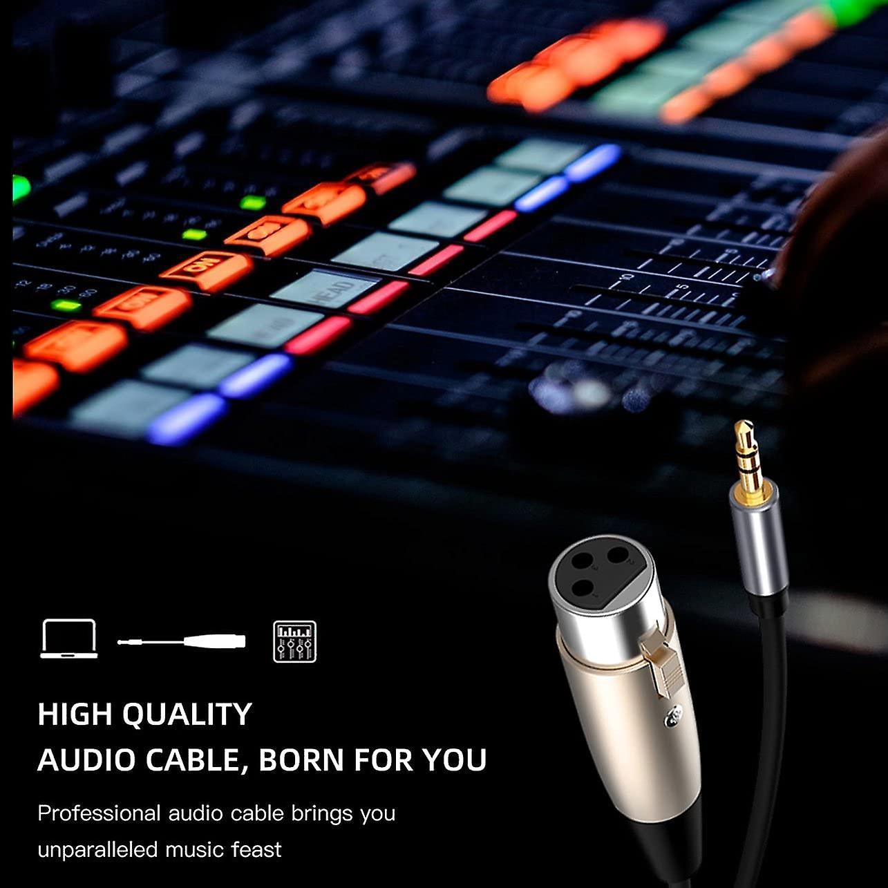 3.5mm Male to Female Audio Cable for Mixer Microphones Black 1.5m