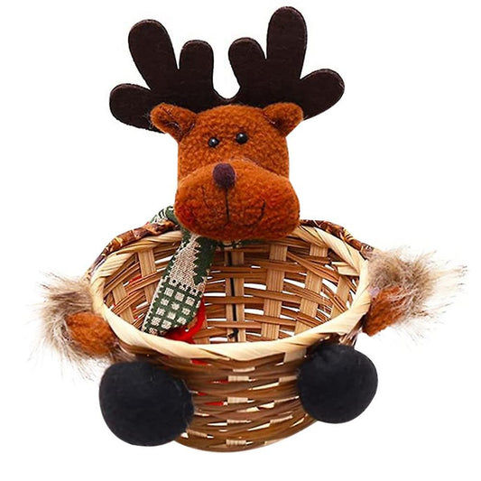 Christmas Candy Storage Box Xmas Decoration Ornament Elk Gift Basket