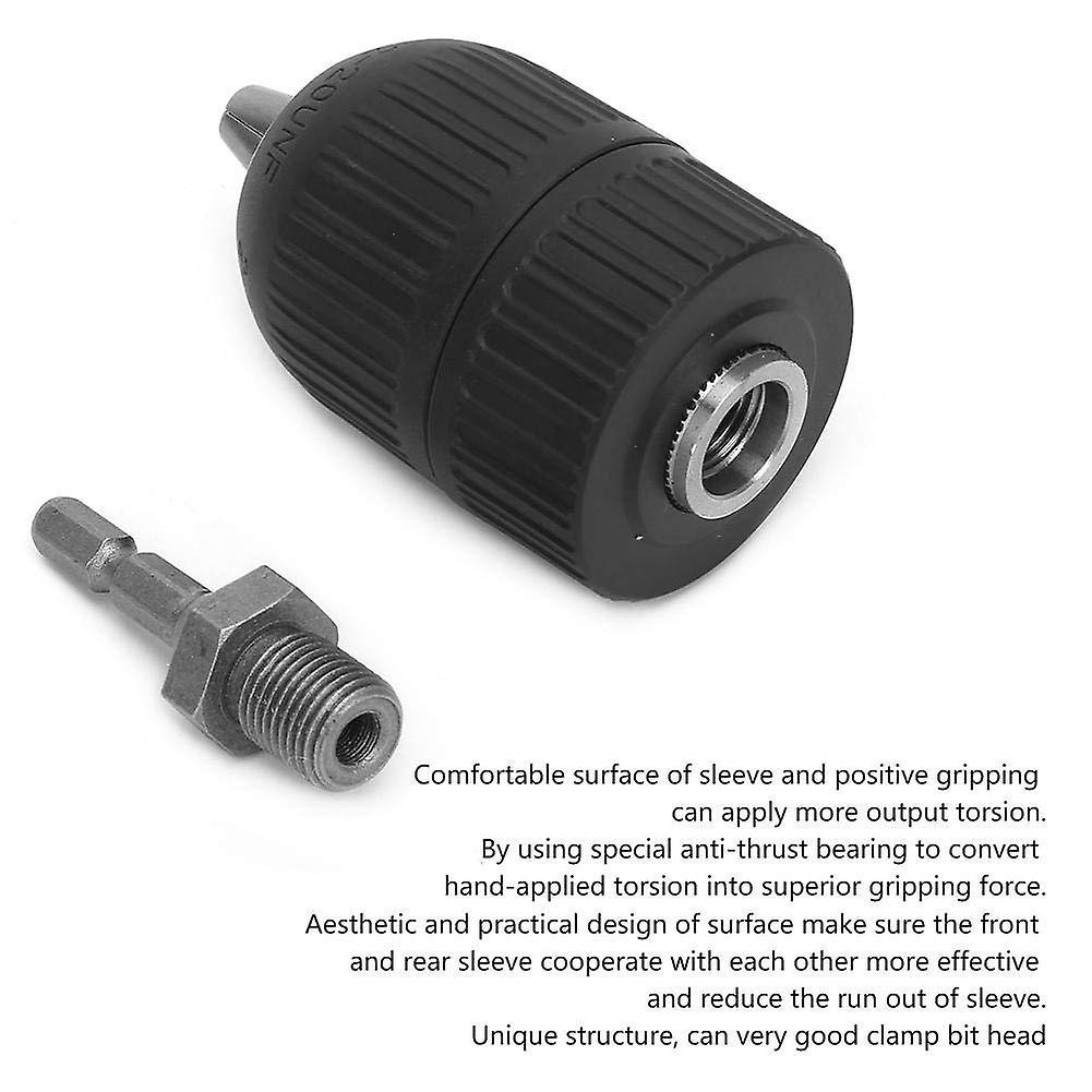 2.0-13mm Keyless Drill Chuck Adaptor + 1/4 Hex Connecting Rod