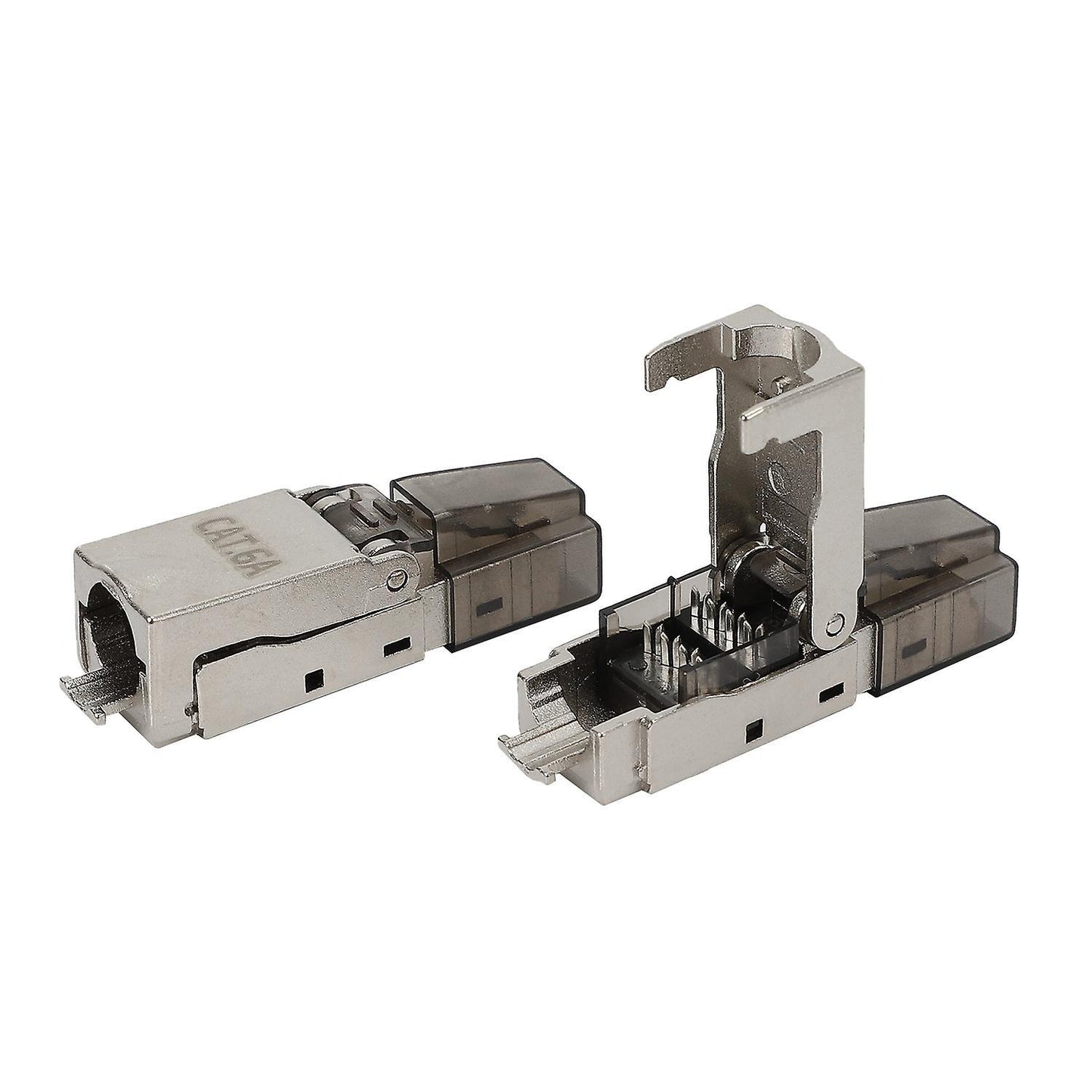 2pcs Cat6a Shielding Crystal Head Rj45 Connector Module Toolless