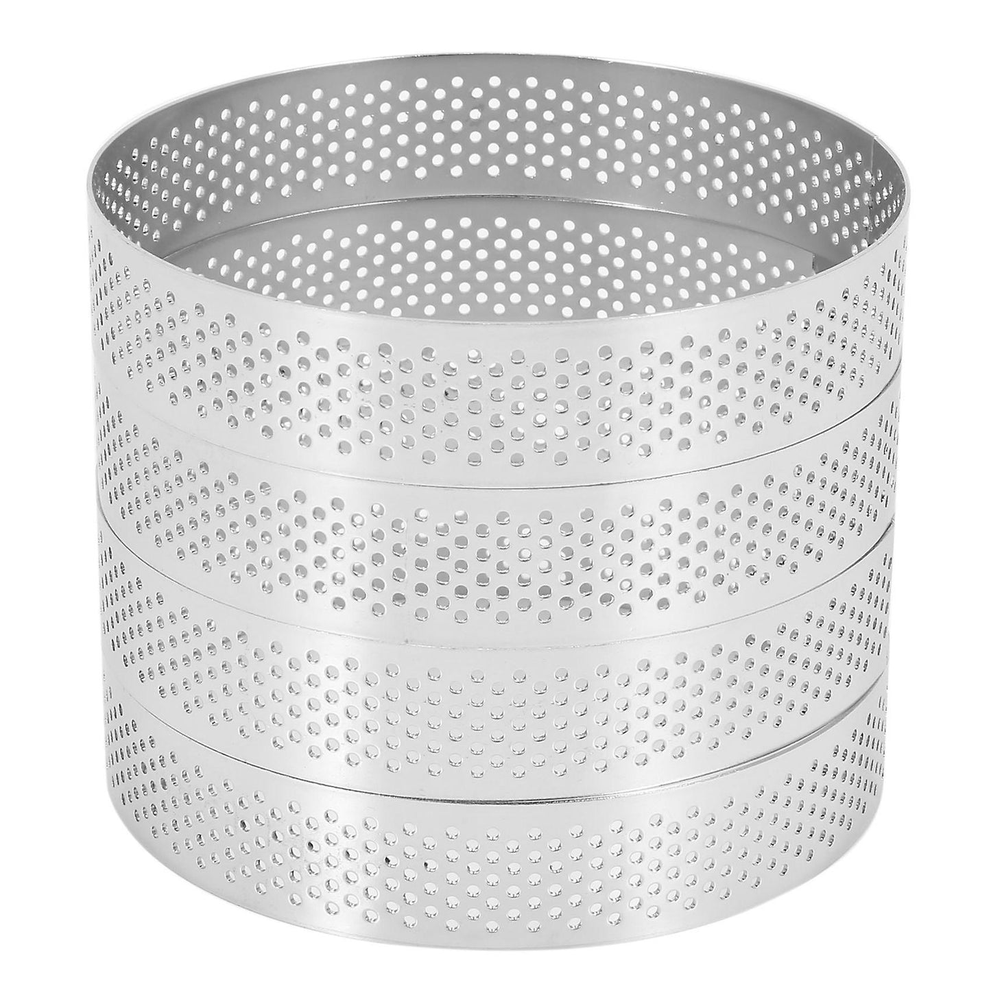 4 Pcs Circular Porous Bottom Tower Pie Cake Mould Baking Tools,10cm