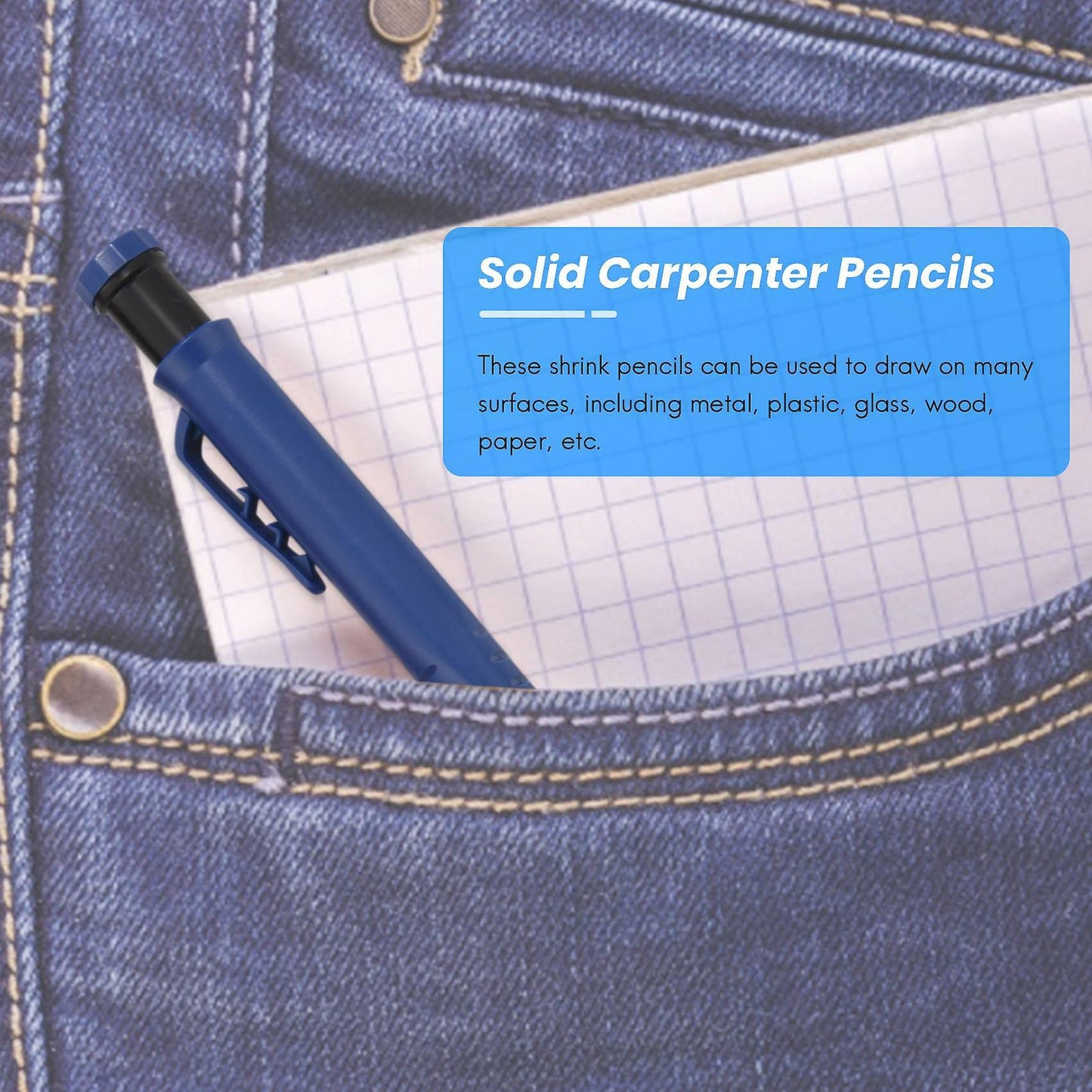 Carpenter Pencil 12 Refill Leads Built-in Sharpener Construction C
