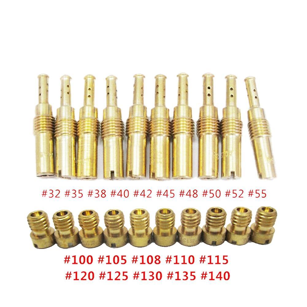 10pcs Carburetor Main Jet Kit & 10pcs Slow/pilot Jet for Pwk Keihin