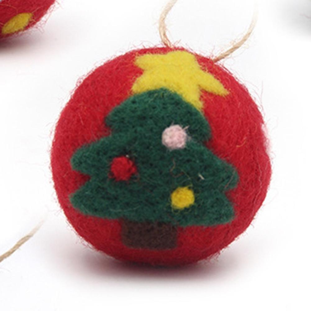 New 5cm Christmas Wool Ball Felt Poke Snowman Santa Claus Decoracion