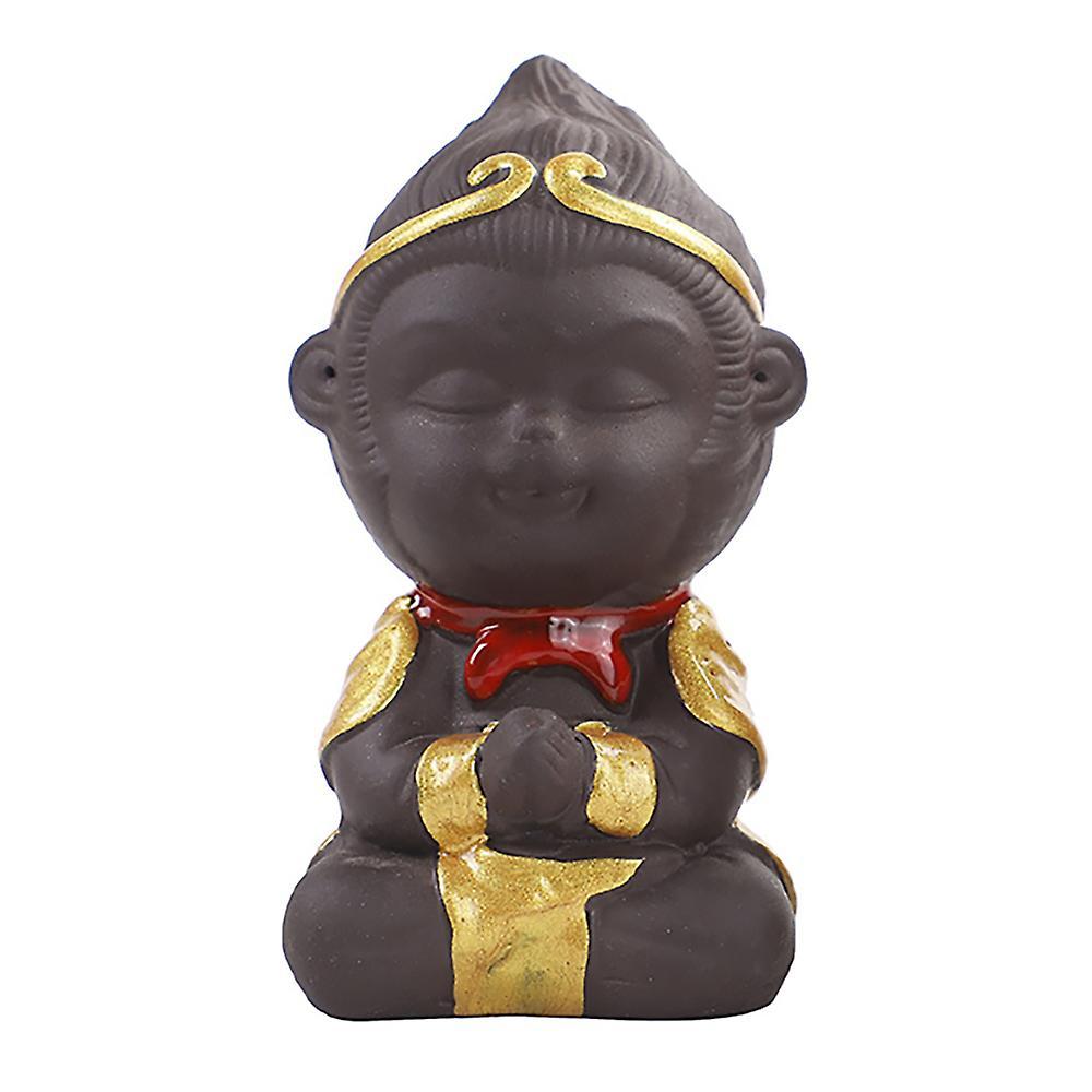 Ceramics Monkey King Figurine Sun Wukong Statue Mini Decorates A