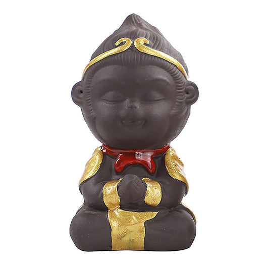 Ceramics Monkey King Figurine Sun Wukong Statue Mini Decorates A