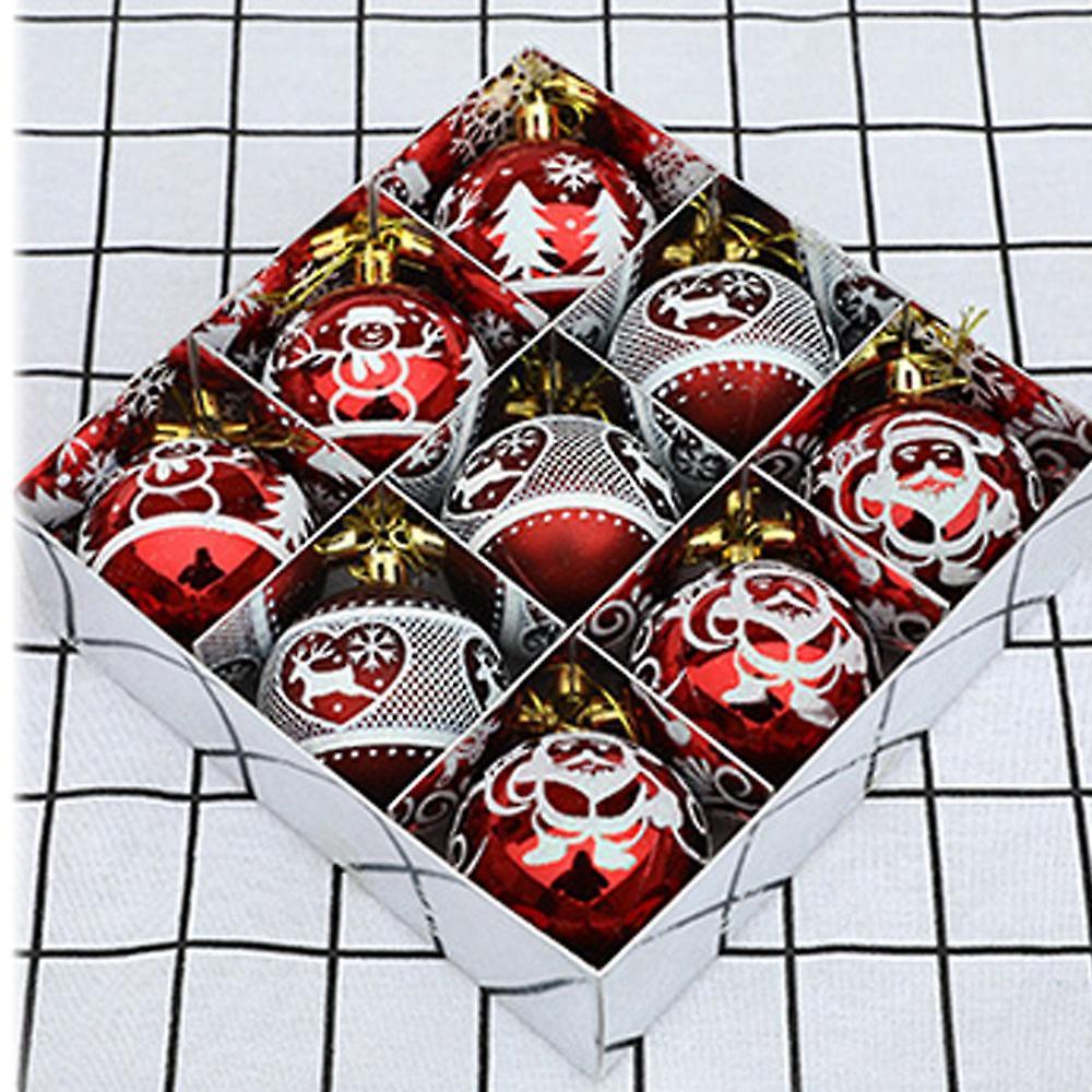 9pcs Christmas Balls Christmas Tree Decor Hanging for Home(rose Gold)