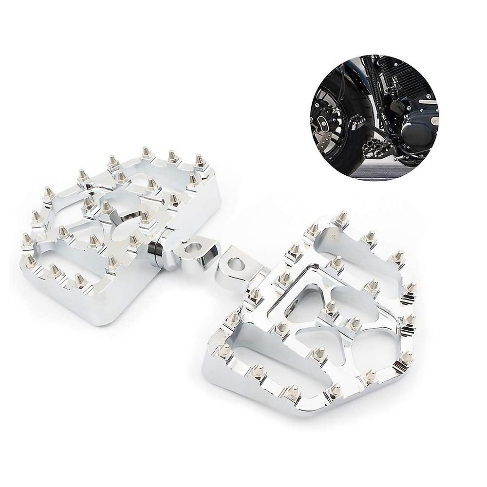 Motorcycle Foot Pegs for Sportster 883 Dyna Softail Fat Boy Silver