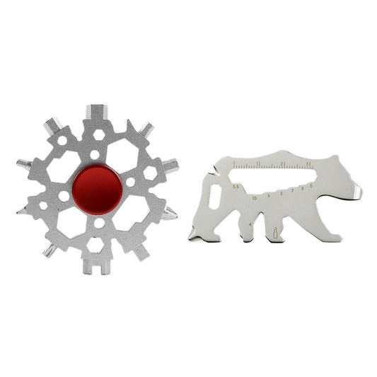 22-in-1 Snowflake Multitool with Multitool Card Wrench Gift for Men D