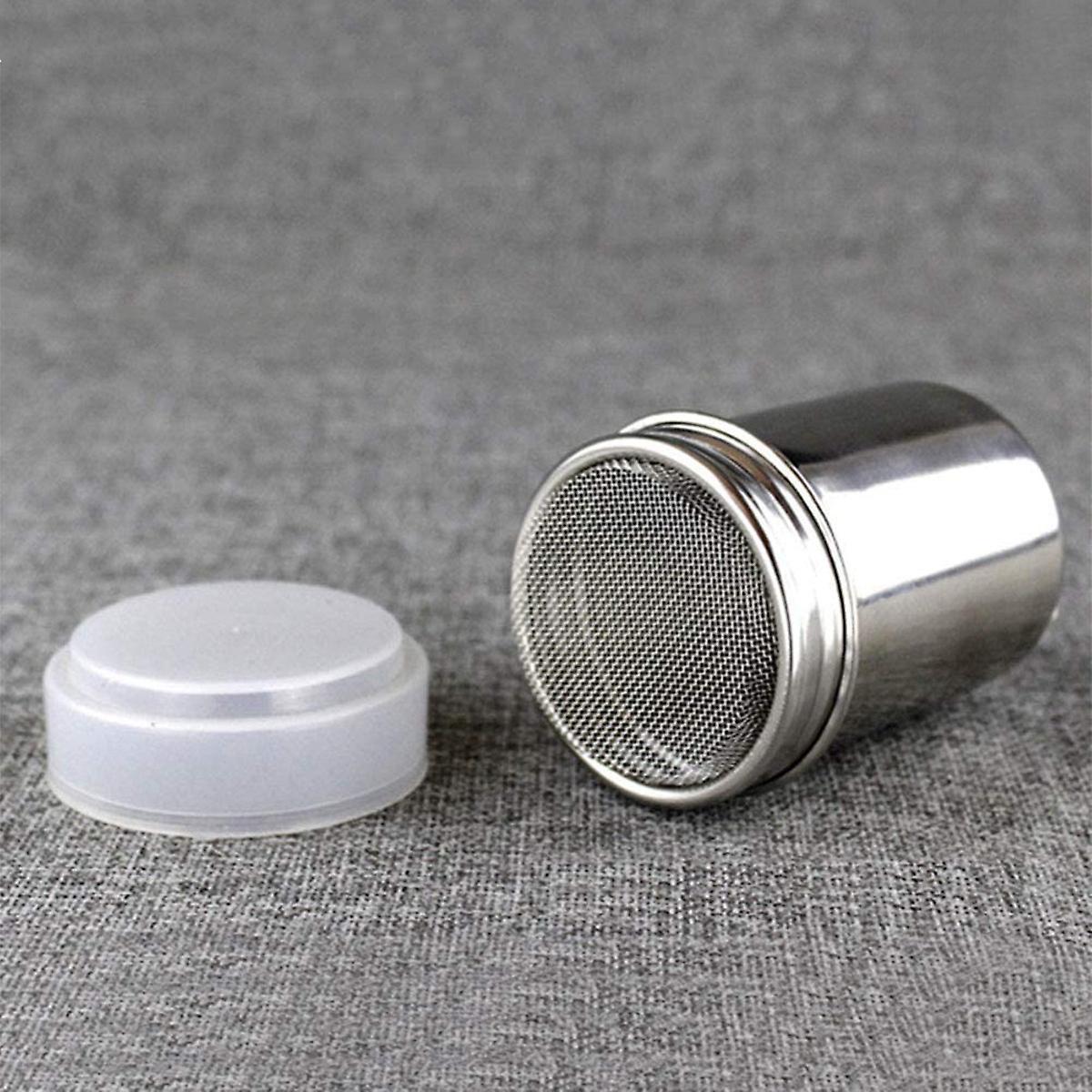 Stainless Steel Powder Drum Fancy Coffee Powder Spreader with Lid