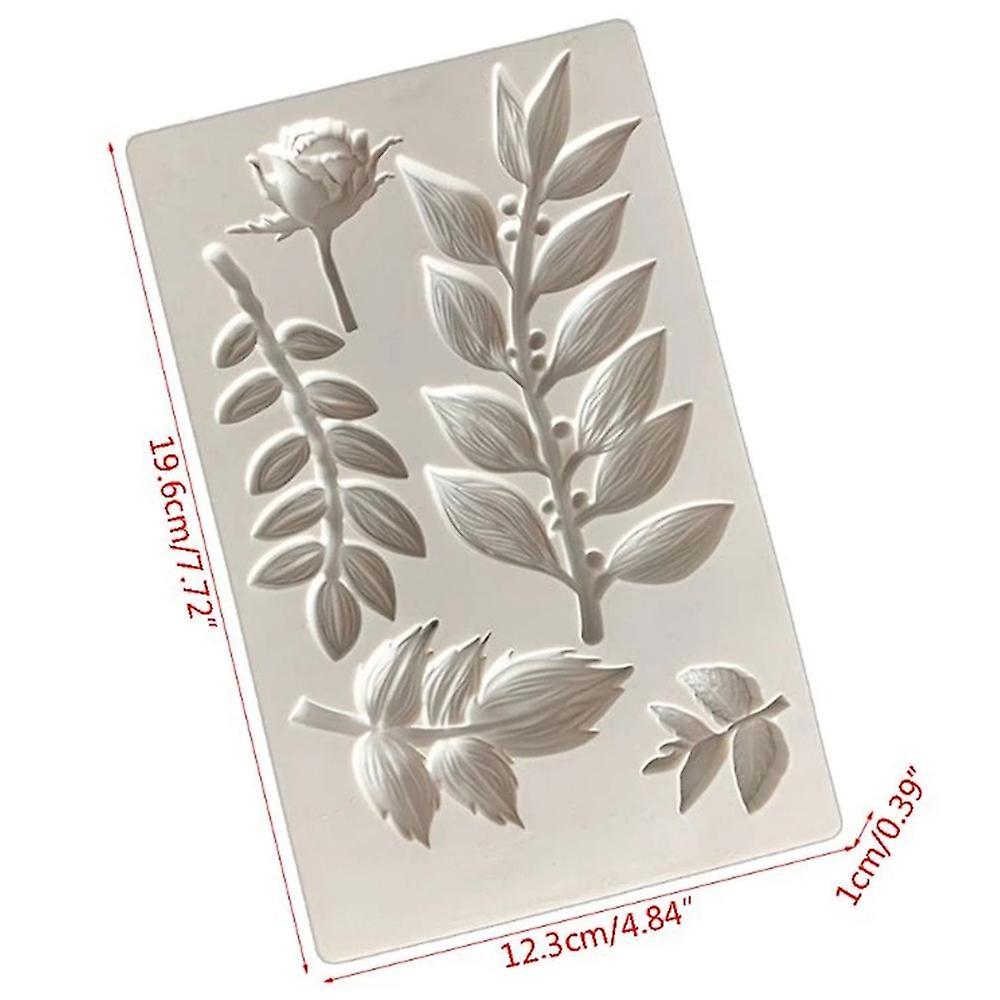 Rose Flower Leaf Vine Branch Silicone Mold Clay Fondant Mold
