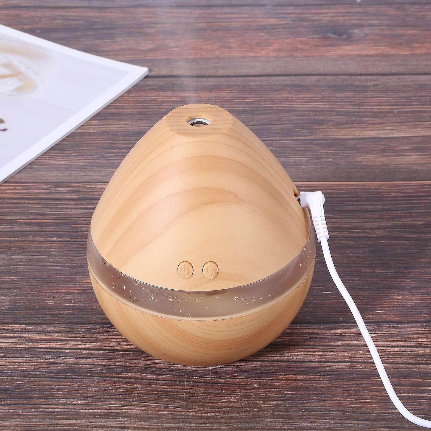 Aromatherapy Essential Oil Diffuser 300ml Wood Grain Light Color