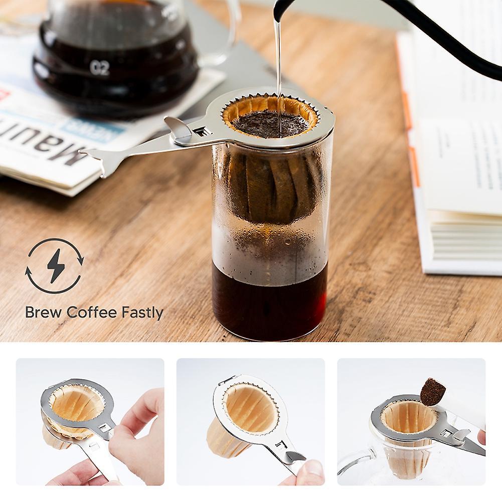 83pcs Hand Brewed Coffee Filter Paper Drip Coffee Machine Filter Clip