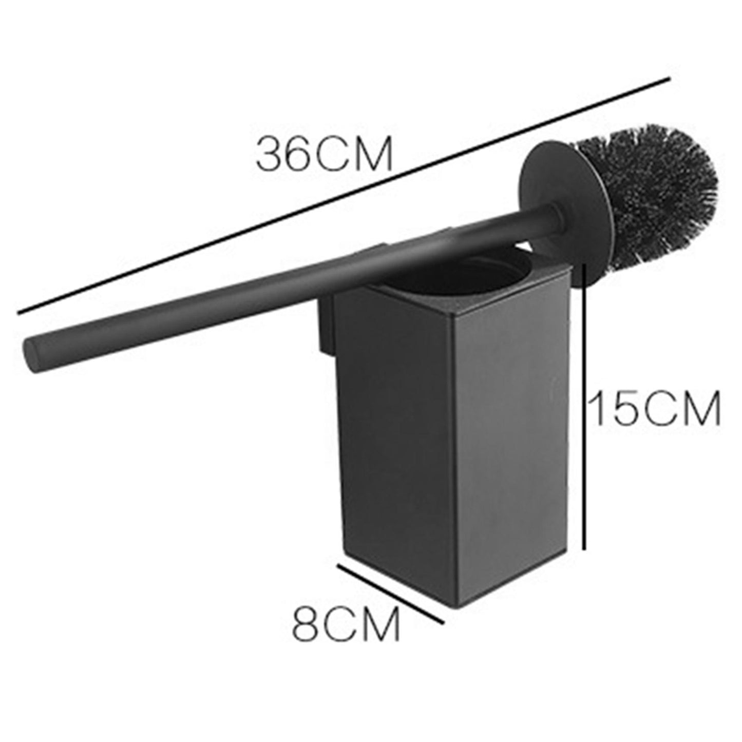 2x Stainless Steel Toilet Brush Black Bathroom Cleaning Brush Holder