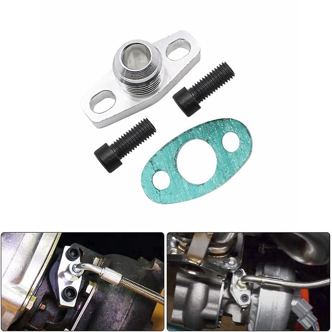 An10 Turbo Oil Return Drain Flange Adapter Kit for Garrett Gt28