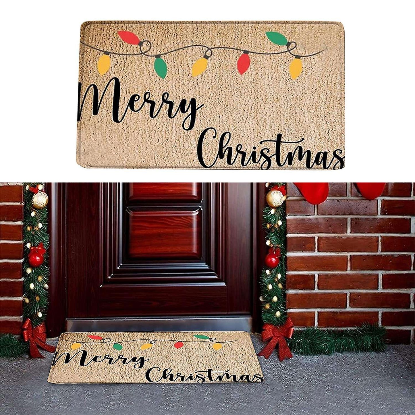Christmas Doormat Floor Mat Non Slip Blanket Indoor Outdoor Rug-b