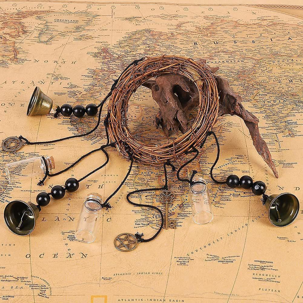 Witch Bells Wreath Handmade Wind Chimes Witch Rattan Bells