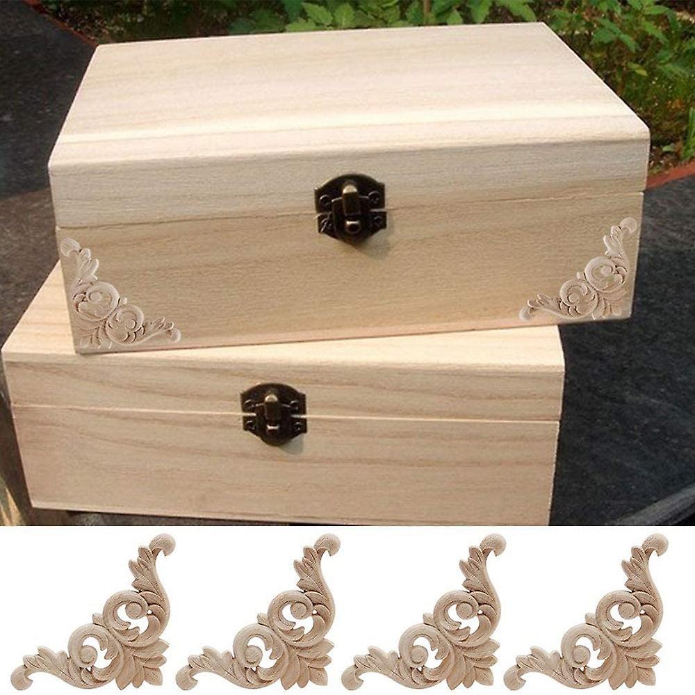 10 Pcs Wood Carving Decal Wood Carved Mouldings Corner Applique