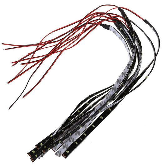 10 X Led Strip 3528smd 15led Car Waterproof Led Strip 30 Cm - White