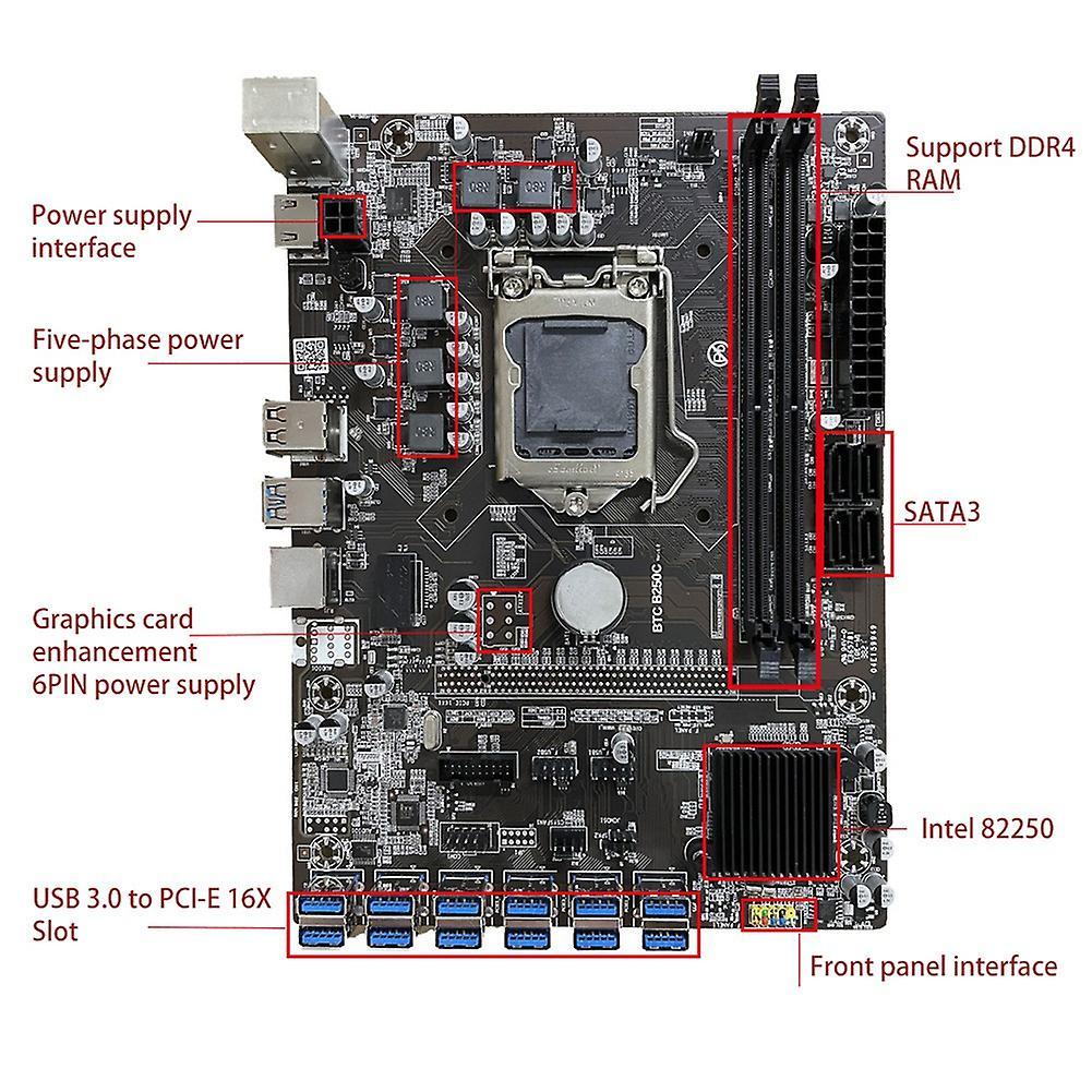 B250c Btc Mining Motherboard with Cpu G4400 Ddr4 4gx2 for Btc Miner