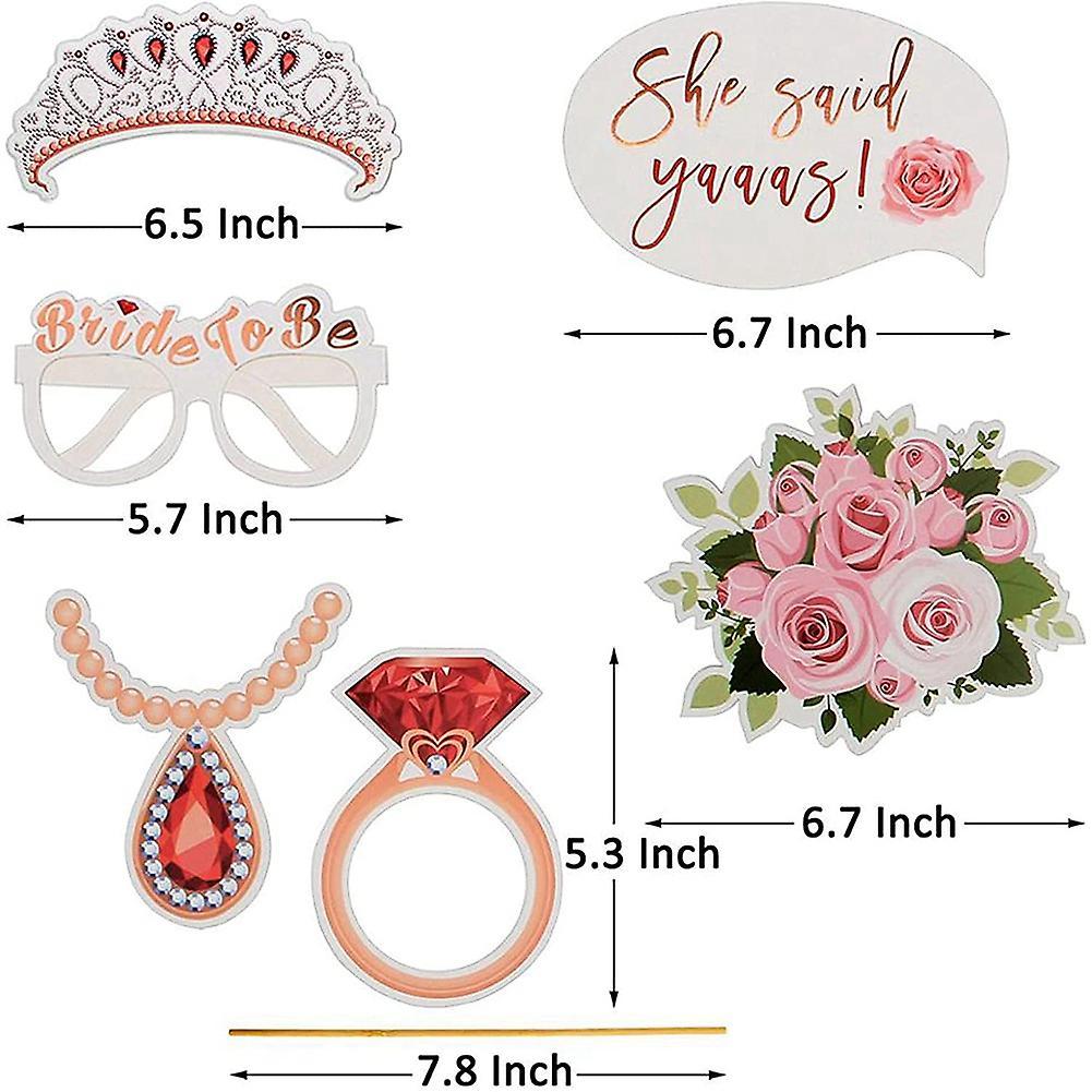 Wedding Photo Props Rose Gold,23 Pcs Hen Party Photo Booth Props