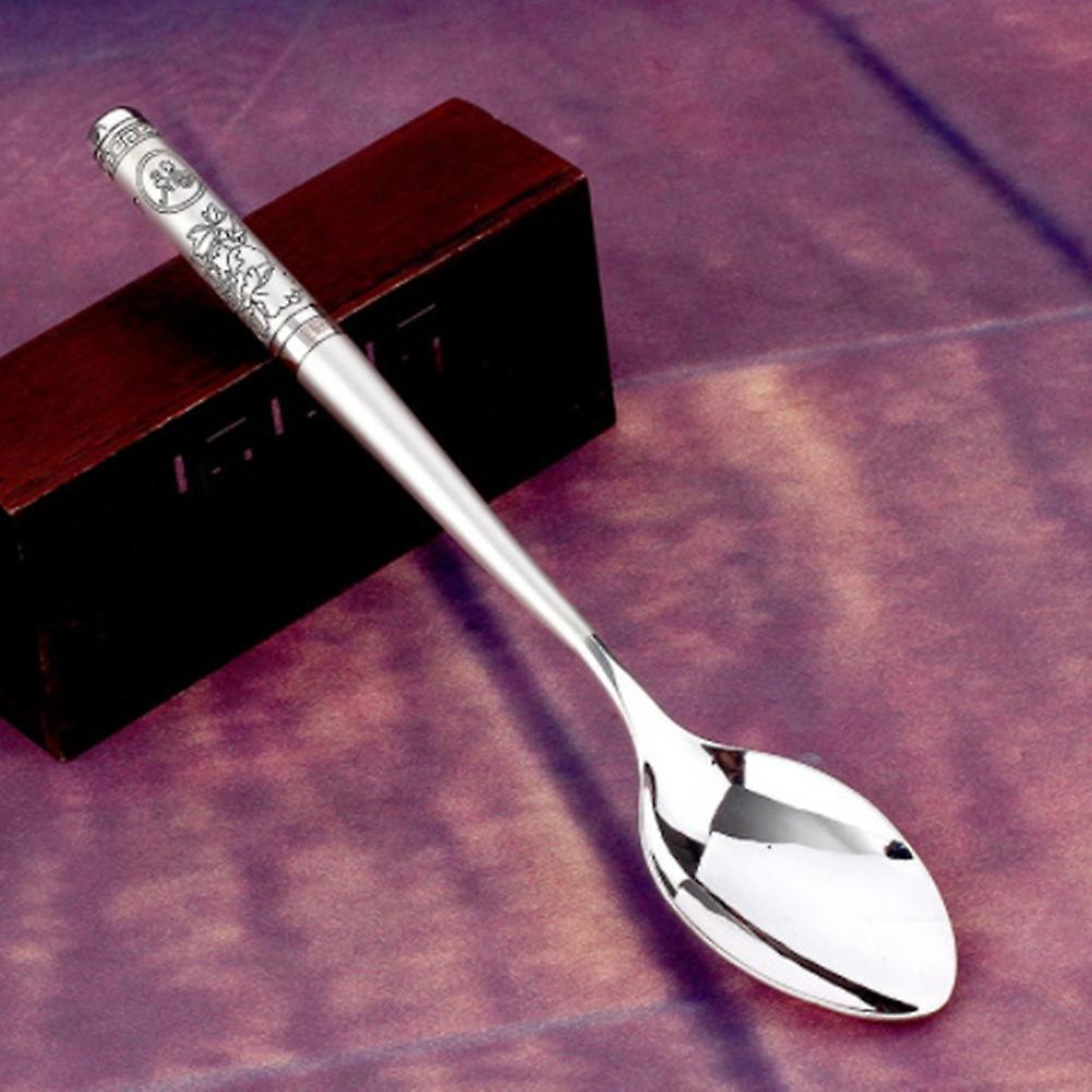 Sterling Silver 999 Silver Tableware Big Coffee Spoon Household B