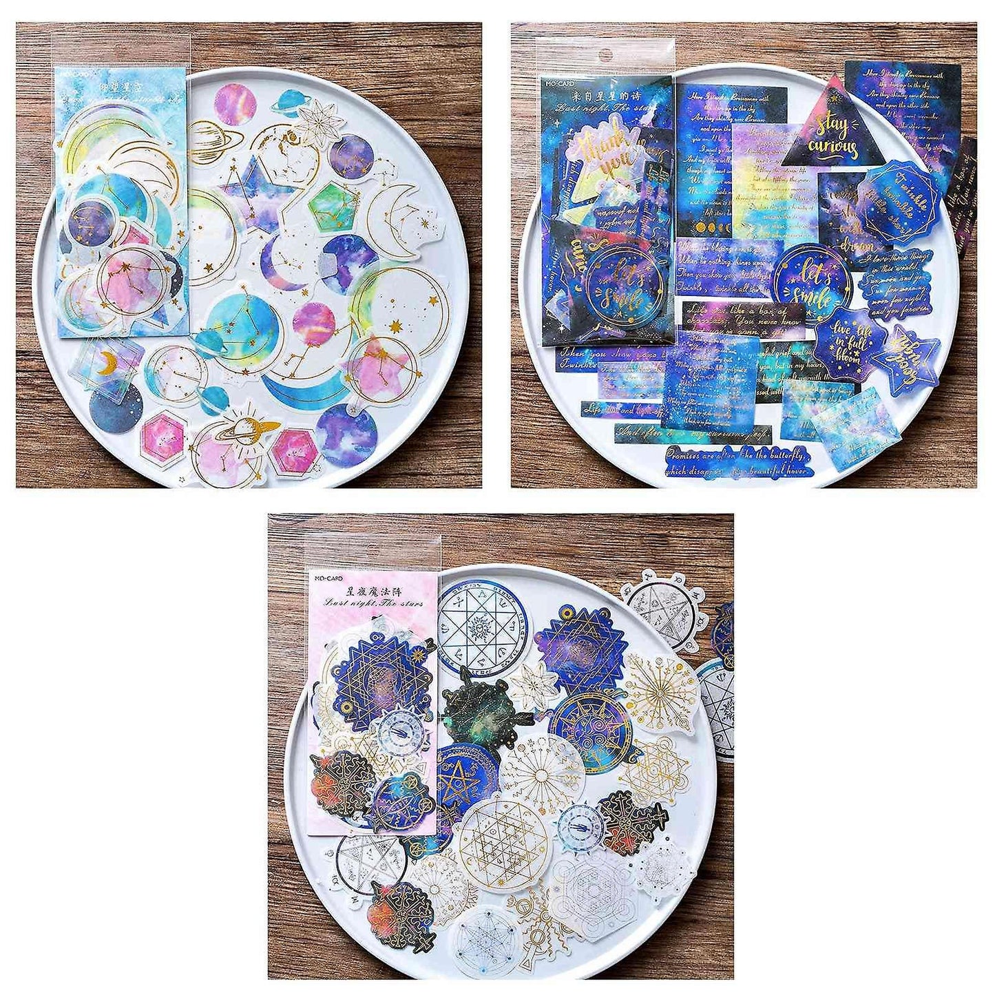 180pcs Galaxy Washi Stickers,for Scrapbooking,diy Arts Crafts,album