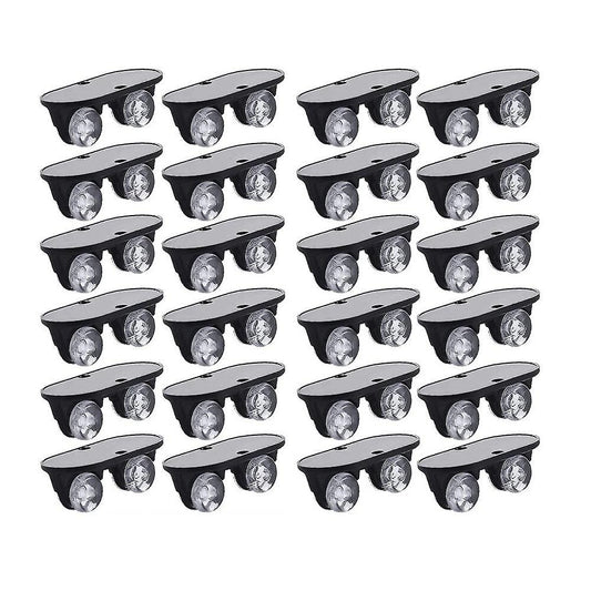 24 Pieces Self Adhesive Wheels Small Caster (black)