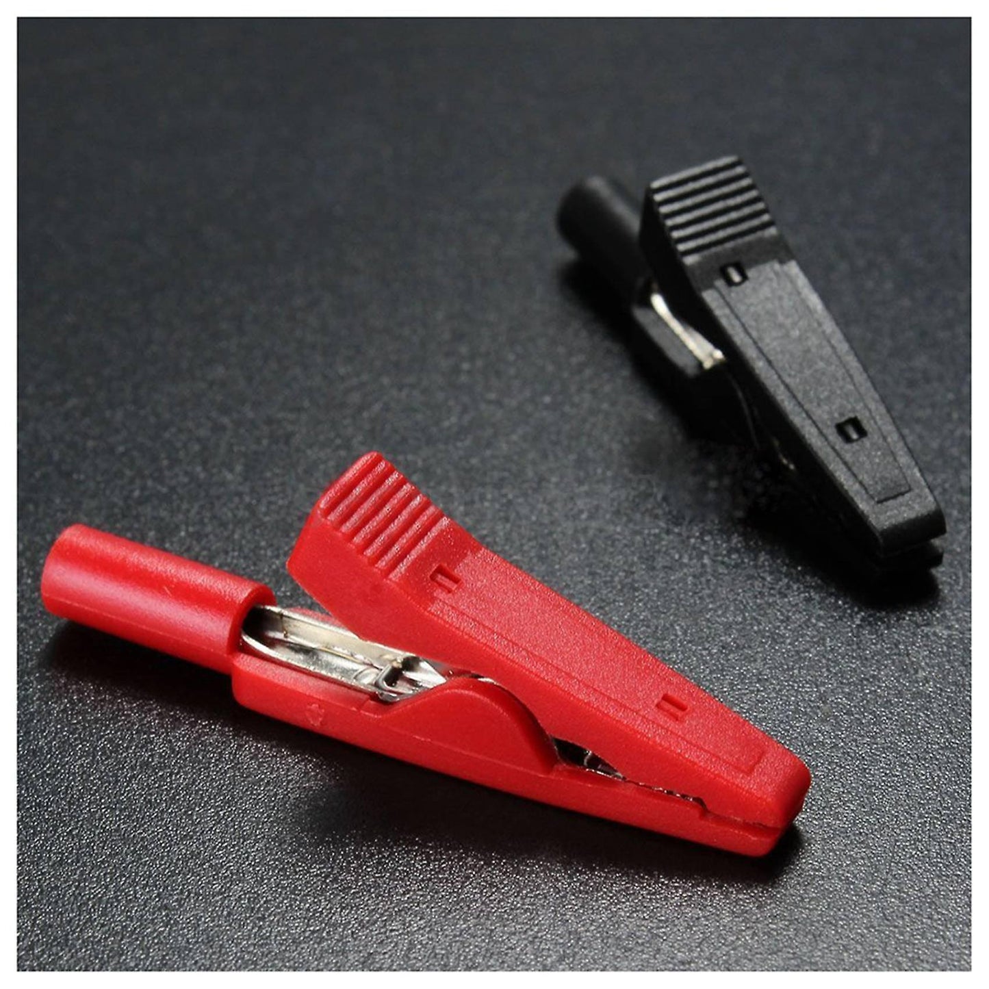 4x Insulated Alligator Clip Connector Clamp Testing Probe Red+black