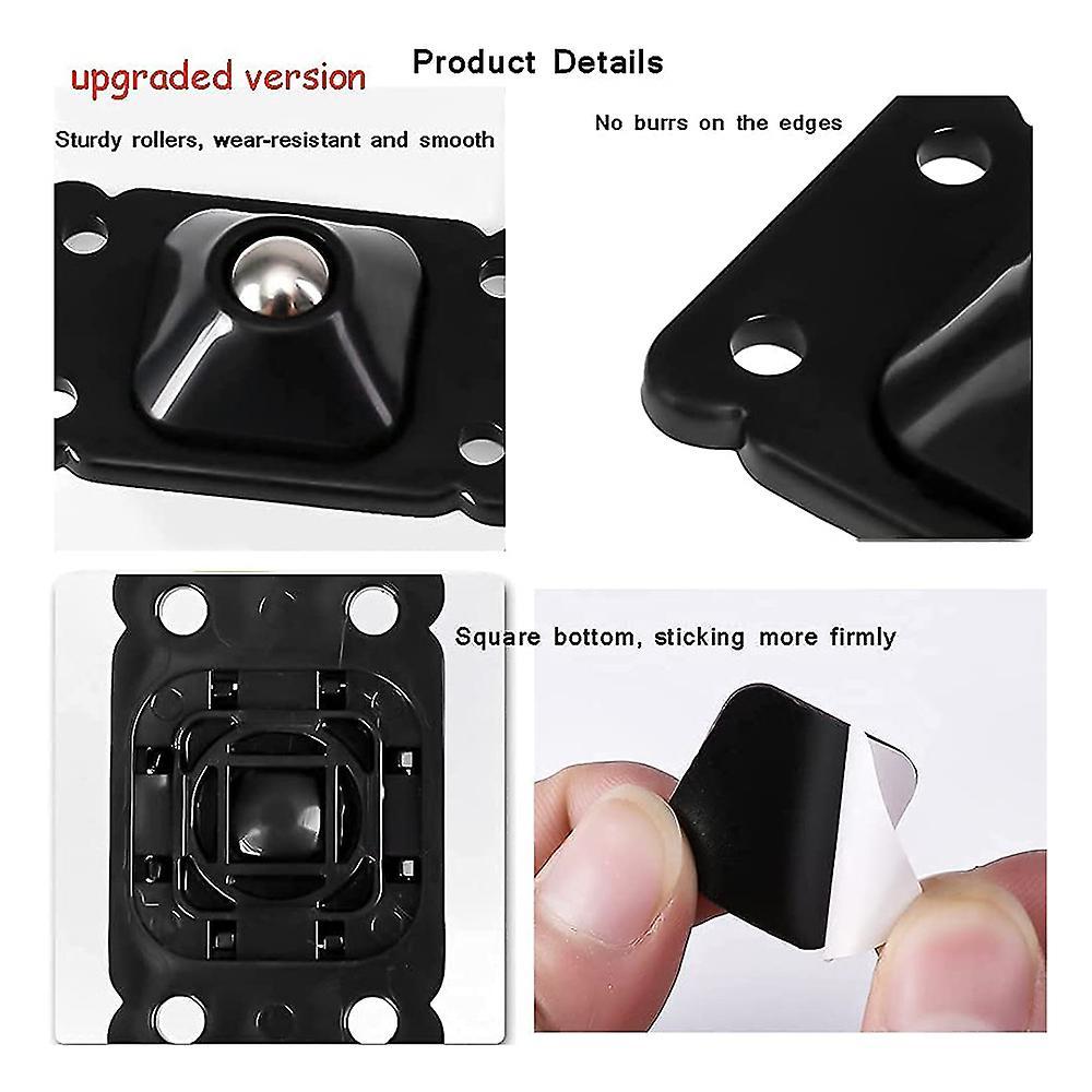 16 Pcs Self Adhesive Wheels 4.5 X 2.8cm(black)