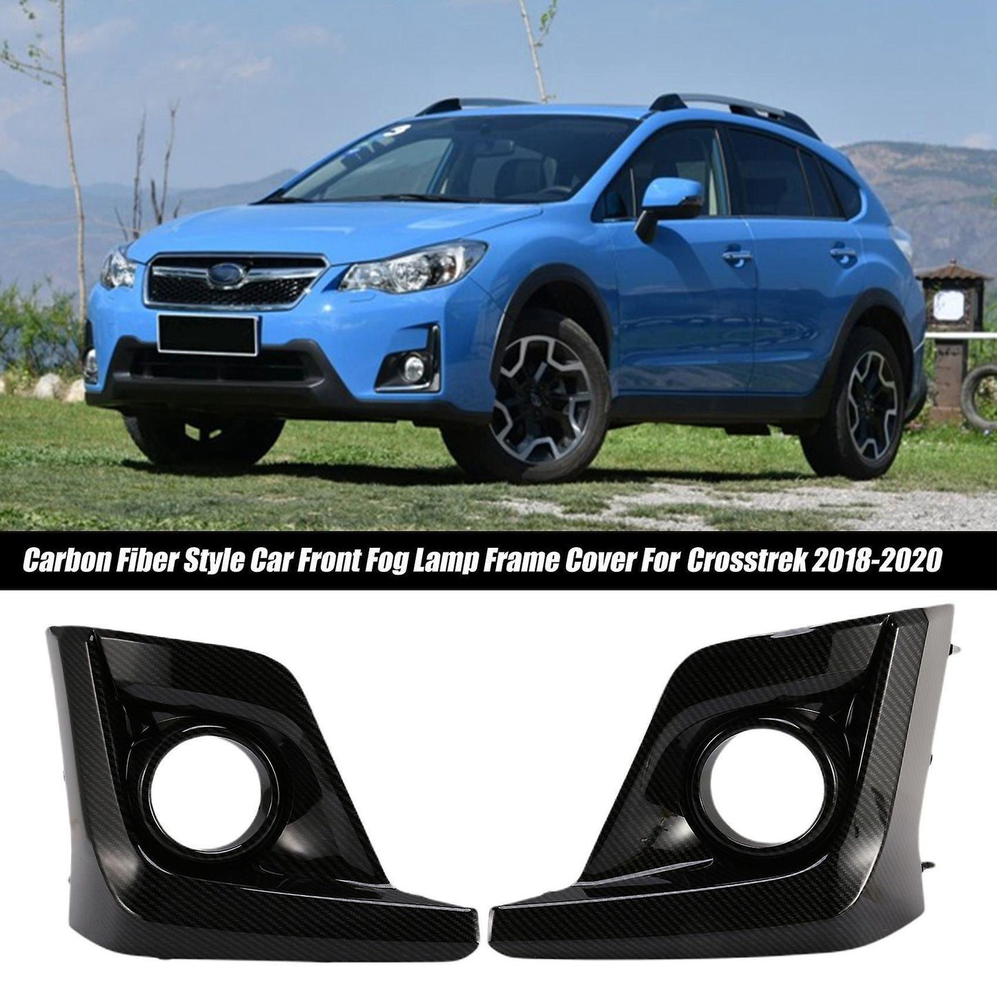 2pcs Car Front Fog Lamp Frame Cover for Subaru Xv Crosstrek 2018-2020