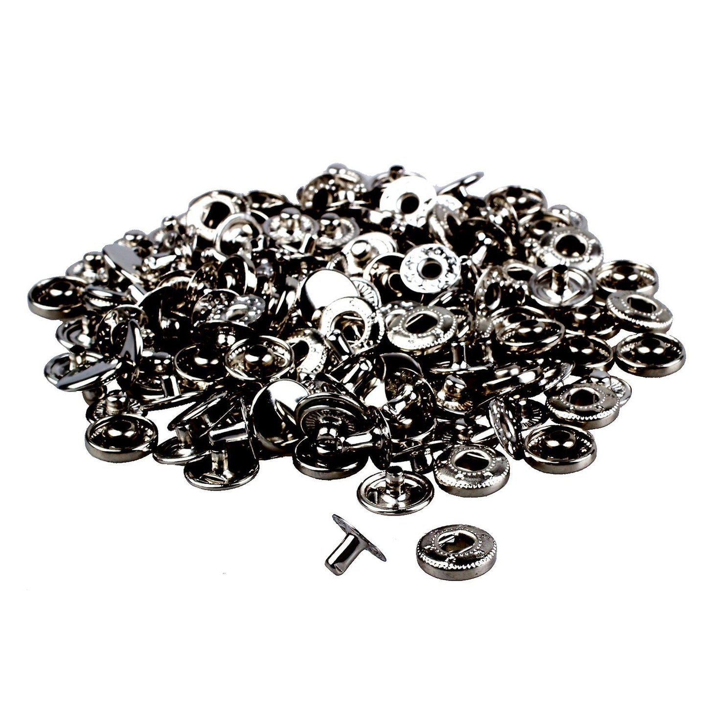 50 Set Metal No Sewing Press Studs Buttons Snap Fastener Popper 10mm