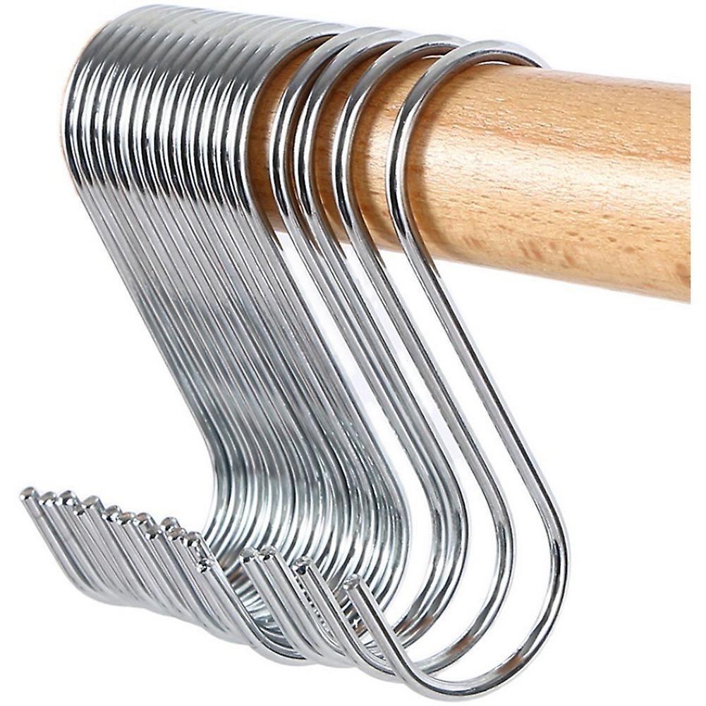 10pcs Stainless Steel Round S Shaped Hooks-silver