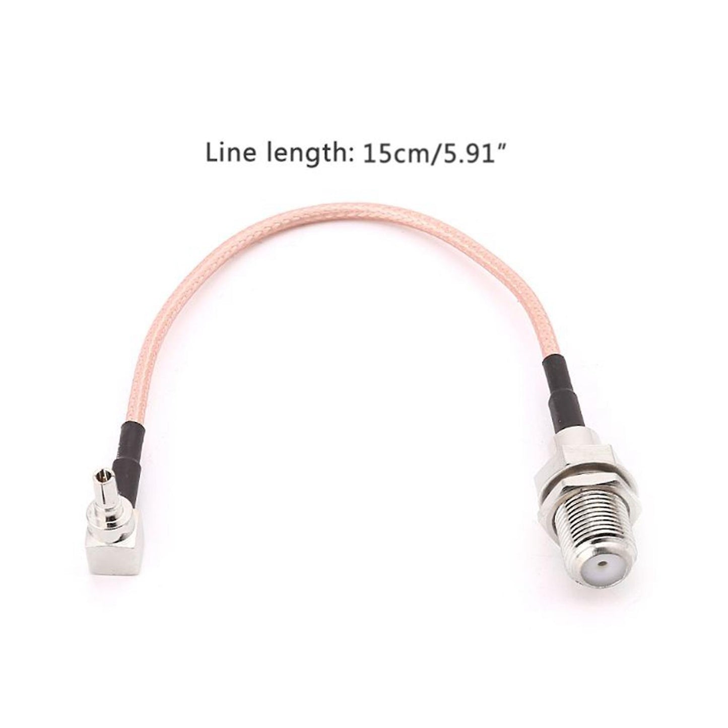 F Type Female Jack to Crc9 Male Right Angle Rg316 Pigtail Cable 15cm