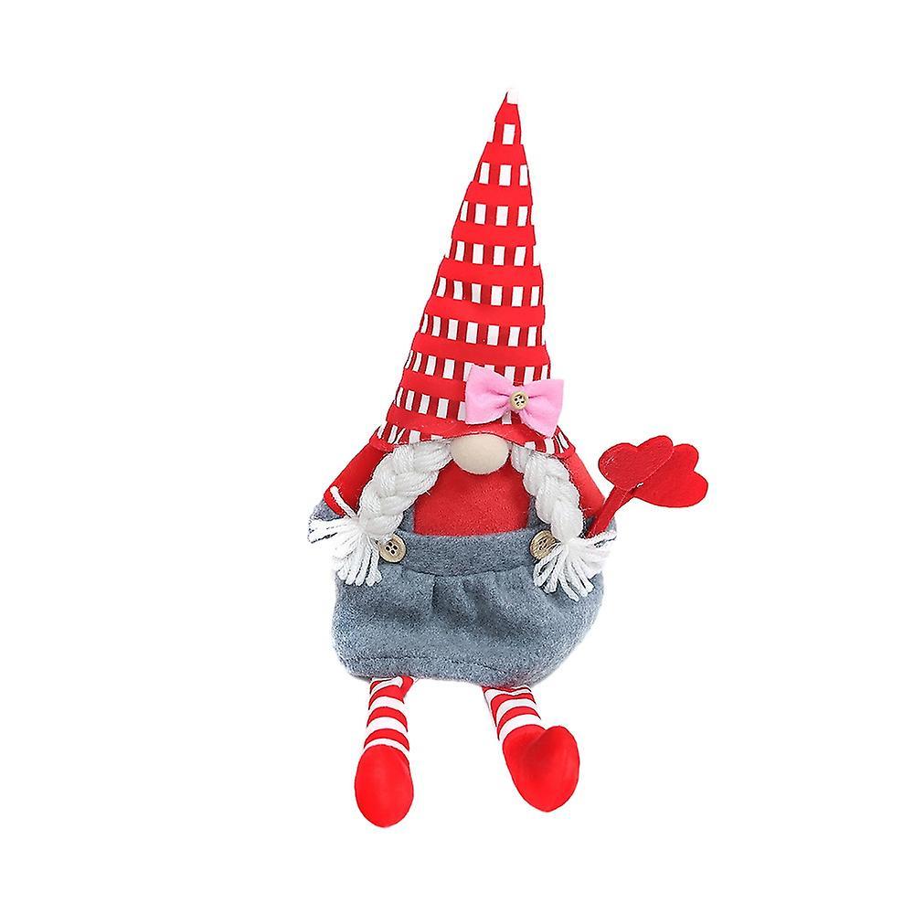 Valentine's Day Couple Sitting Long-legged Doll Window Decor (girl)