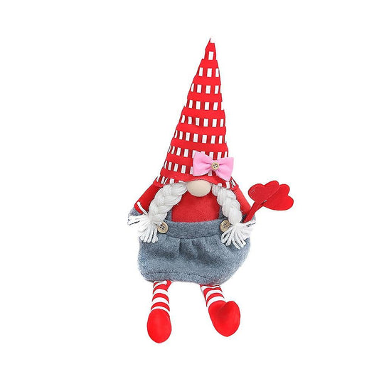 Valentine's Day Couple Sitting Long-legged Doll Window Decor (girl)