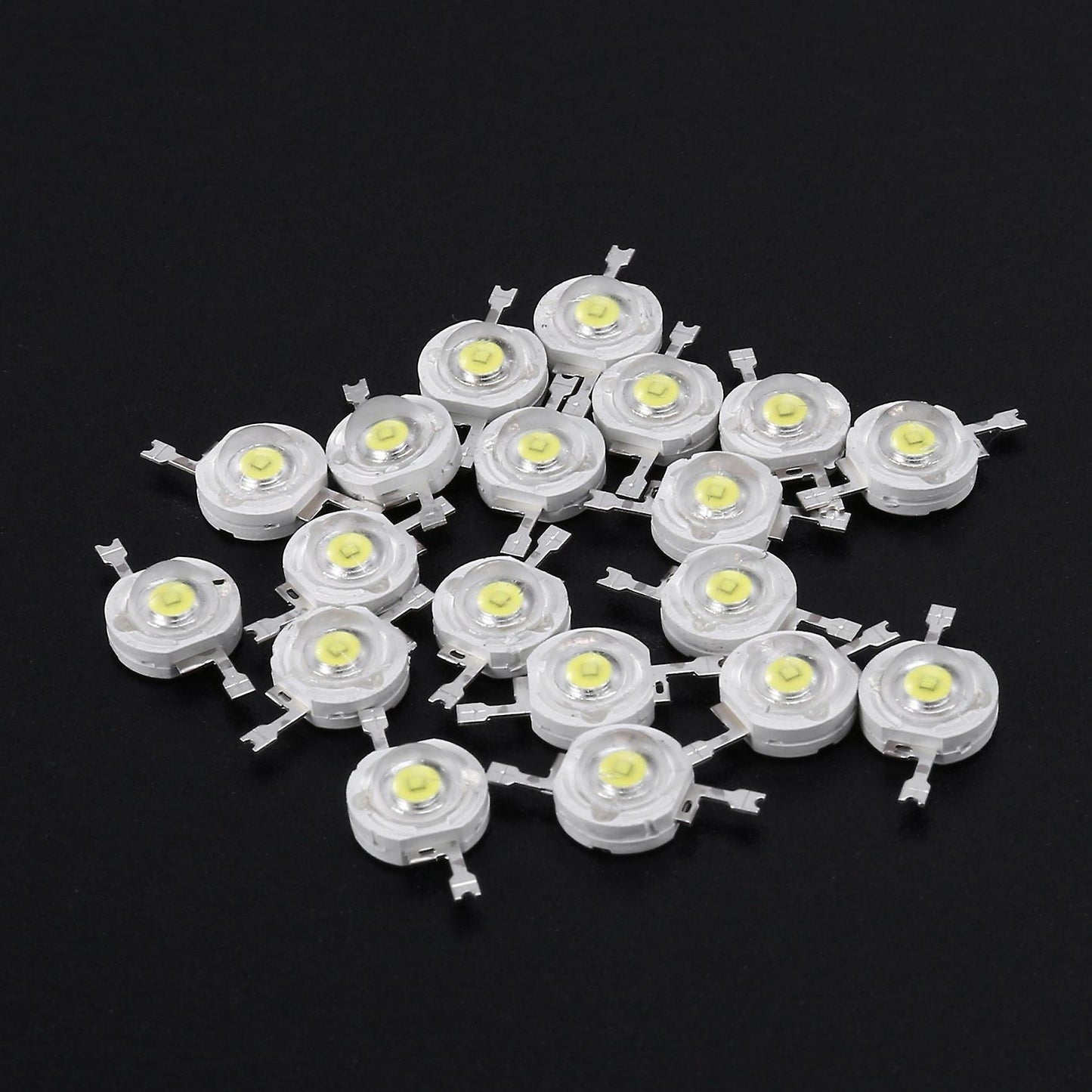 20 Pcs High Power 2 Pin 3w White Led Bead Emitters 170-190lm 6000k