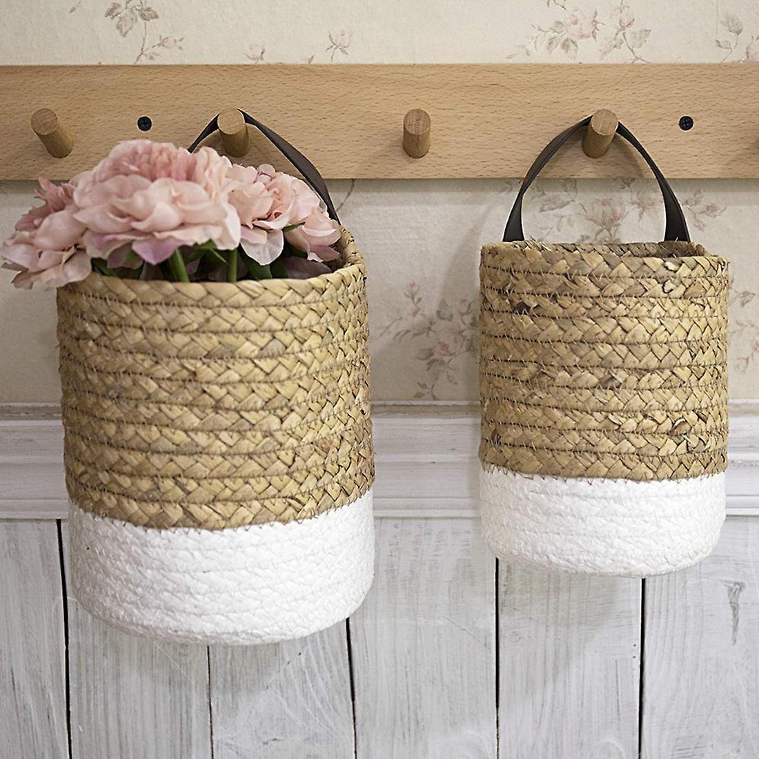 Woven Hanging Basket Baskets for Planters Wall Decor Wall-mounted S