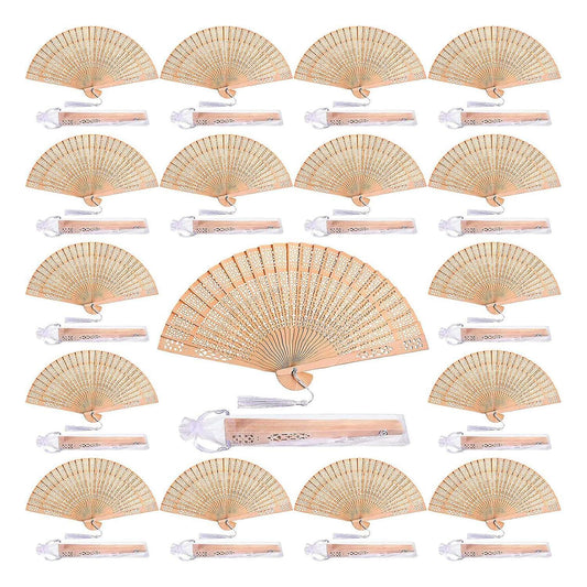 60 Pieces Wooden Fans Hand Held Folding Fans Vintage Chinese Fans