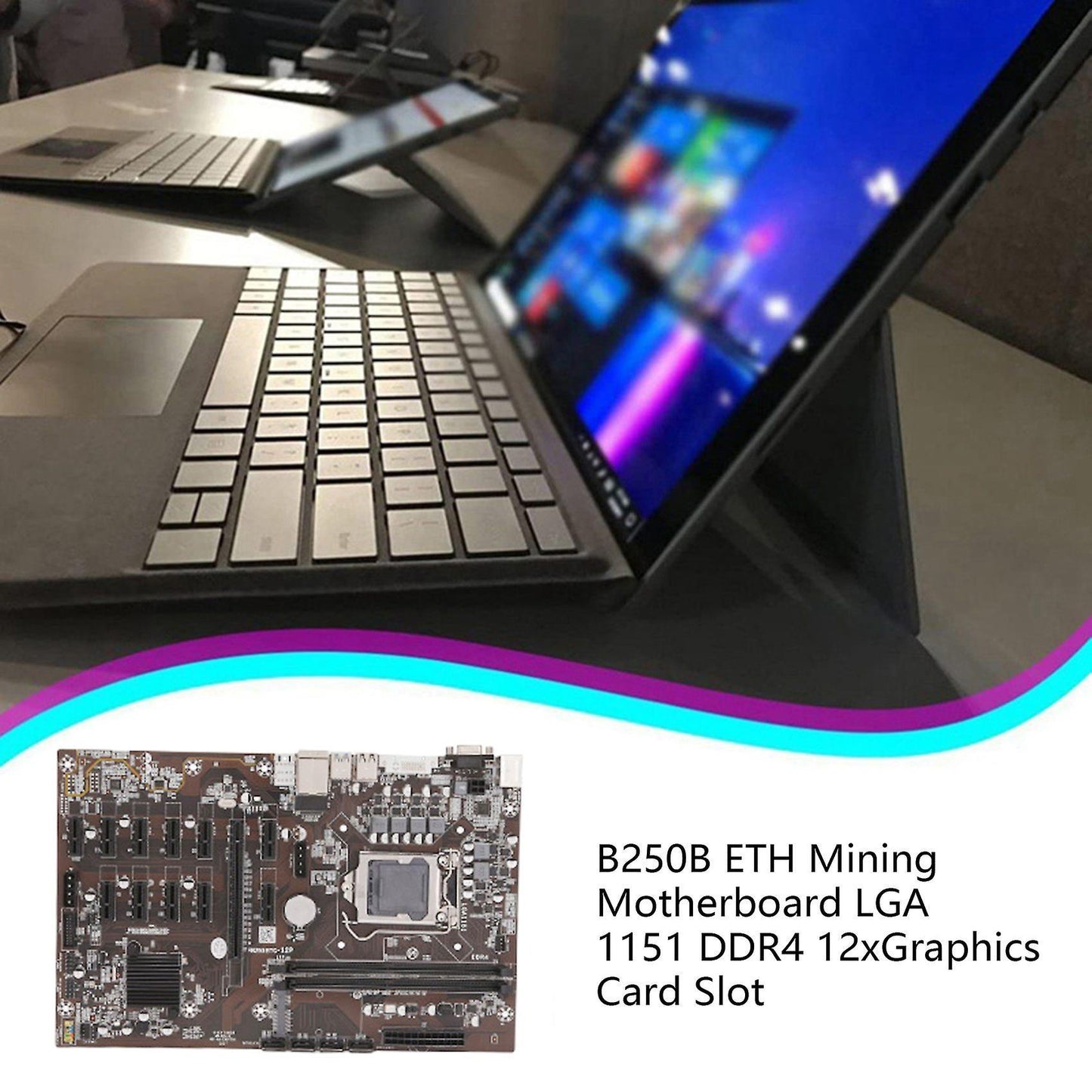 B250b Eth Mining Motherboard+128g Msata Ssd Ddr4 for Btc Miner Mining