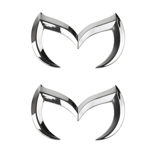 2x Silver Evil M Logo Emblem Badge Decal for Mazda All Model Car Body
