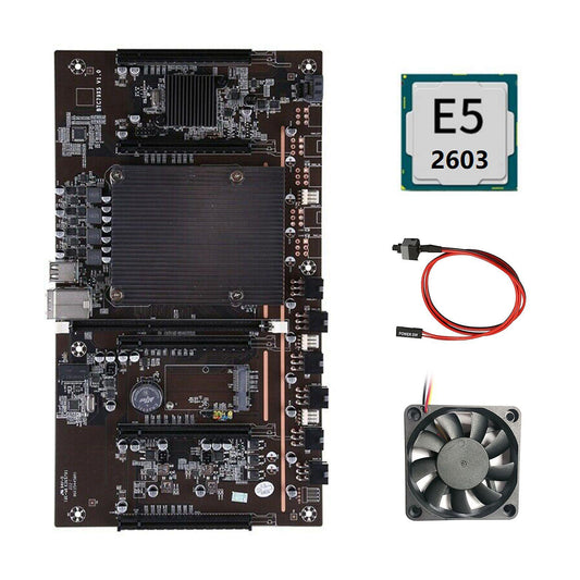 Btcx79 H61 Mining Motherboard with E5 2603 Cpu+fan+switch Cable Ddr3