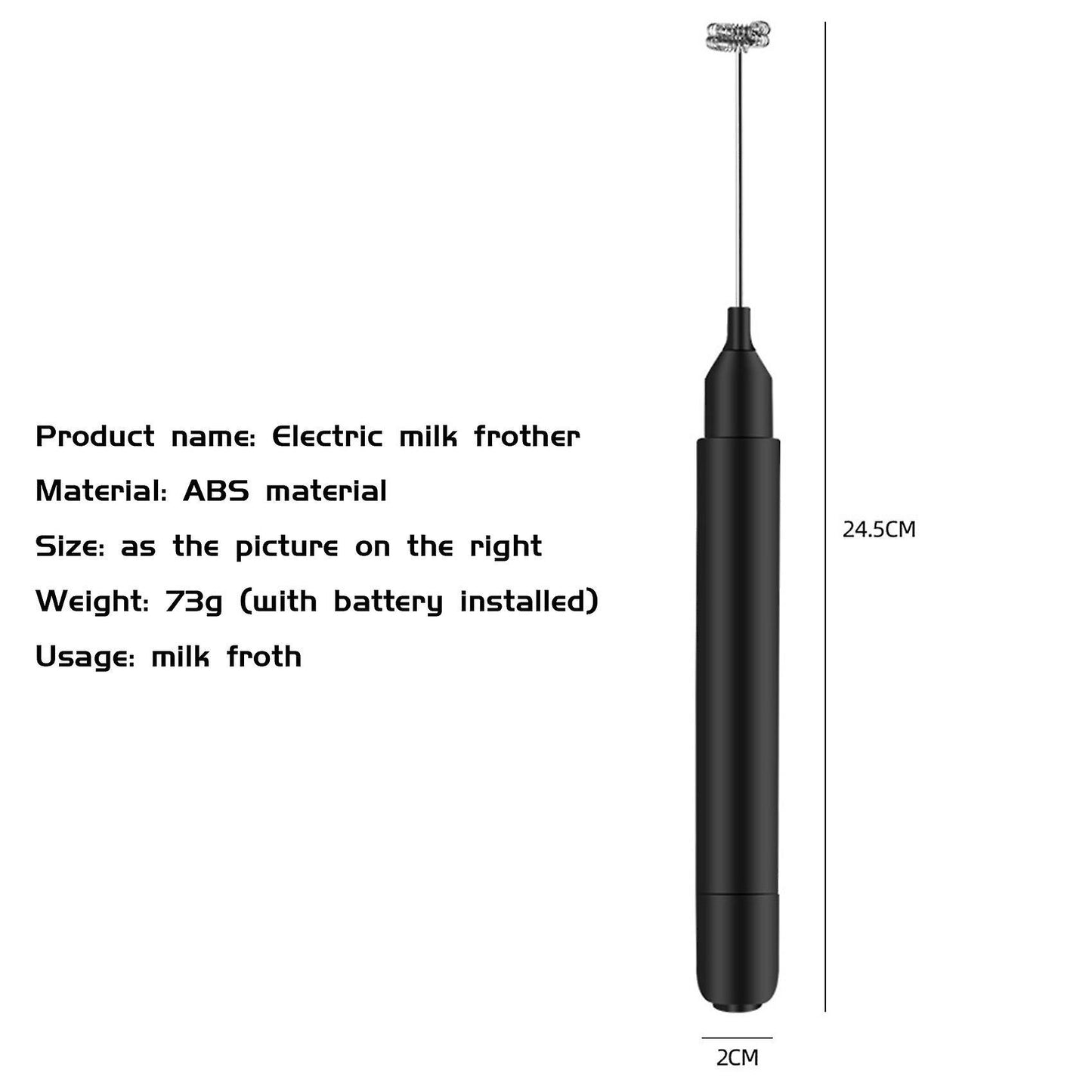 Electric Milk Frother with 2 Pcs Double-spring Whisk, Battery-powered
