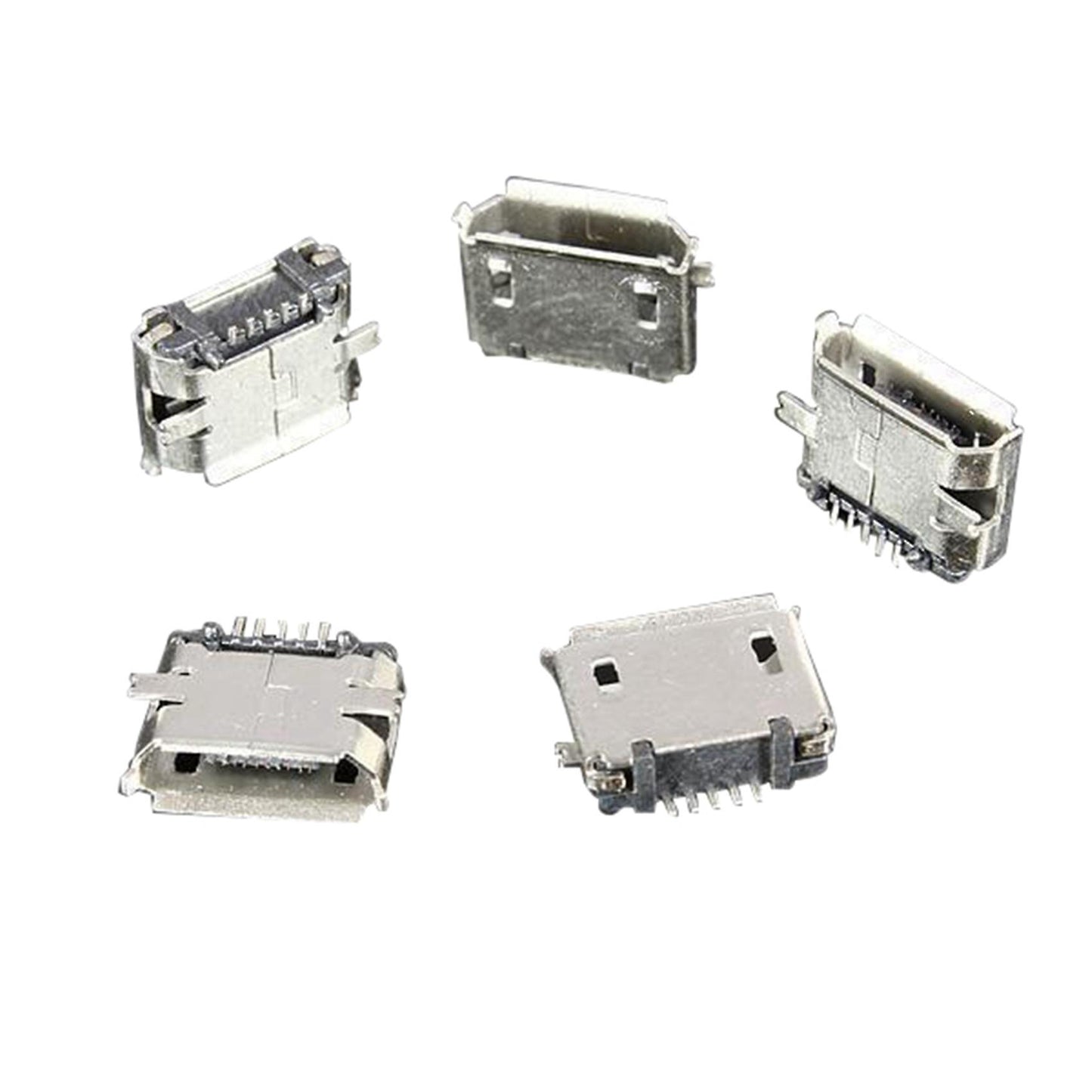 50pcs Usb 5pin Smt Socket Jack Connector Port Pcb Board