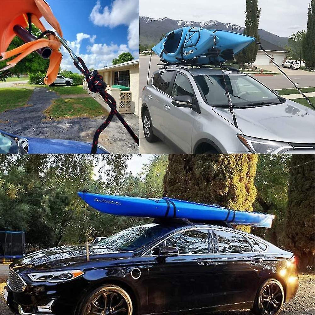 1/8 Inch Ratchet Tie Down Ropes for Kayak and Canoe Bow and Stern Tie