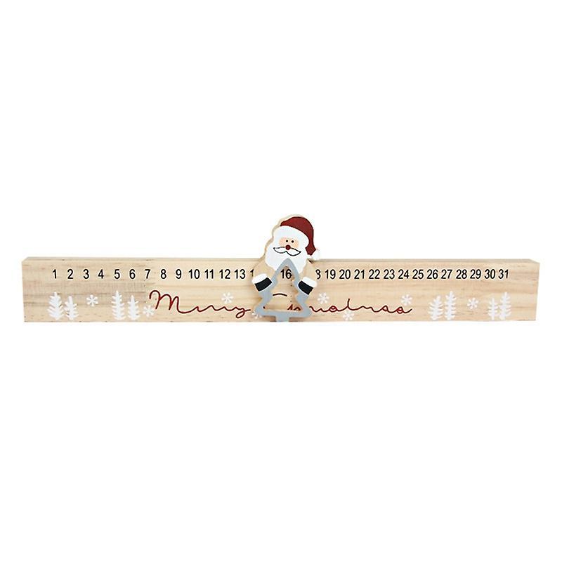 Christmas Calendar Countdown Wooden Santa Claus for Children and Kid