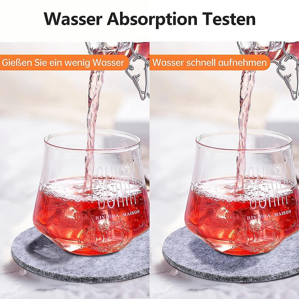 Washable Coasters for Glasses, Set Of 12, Round Drinks, Cups, (grey)