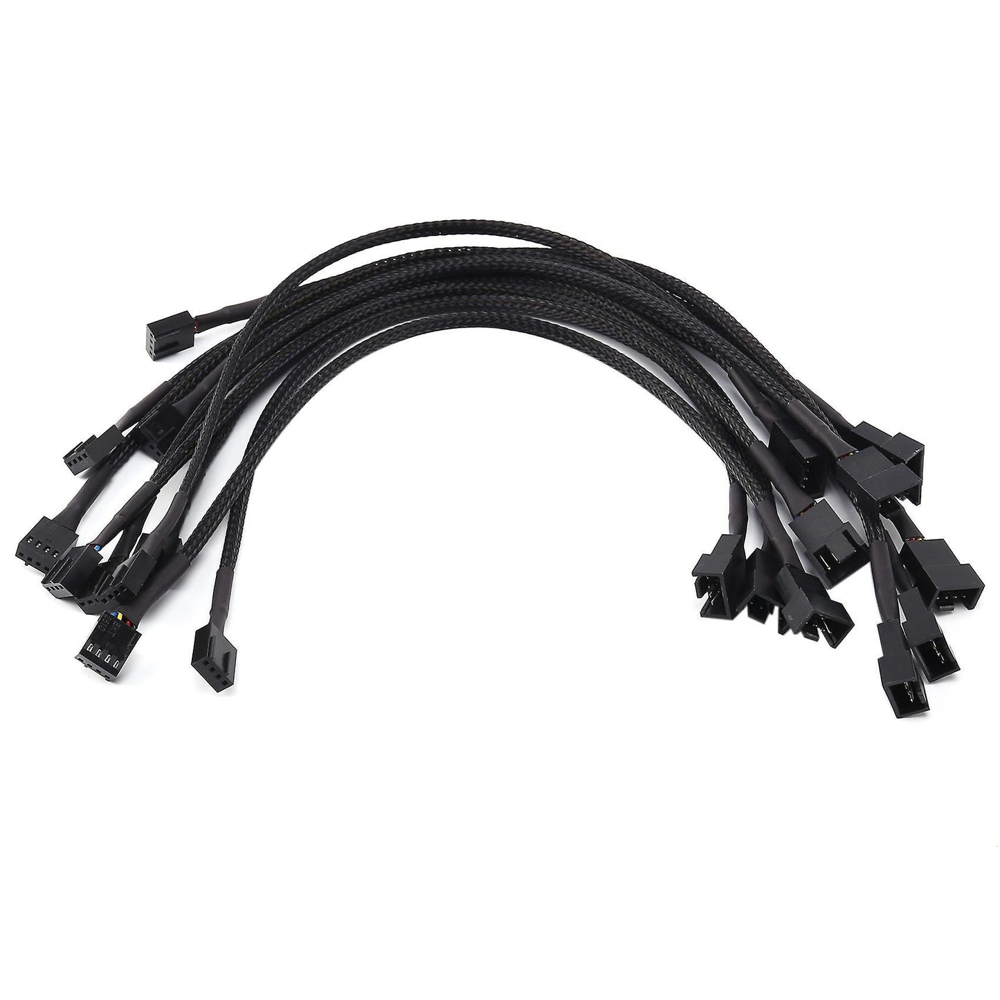 10pcs 4 Pin Pwm Fan Extension Power Cable Connector Case