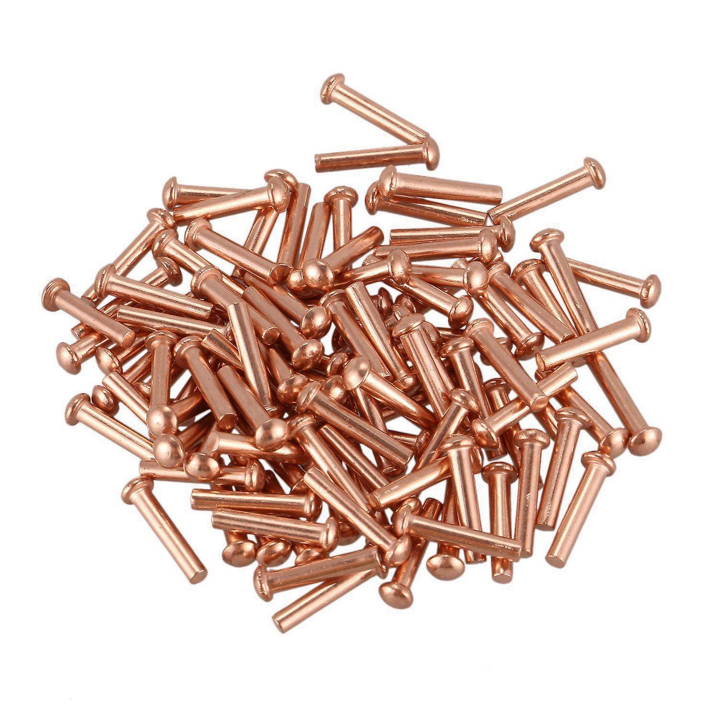 100 Pcs 5/64inch X 25/64inch Round Head Copper Solid Rivets Fasteners