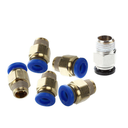 10 Pcs 1/4 Inch Pt Male Thread 8mm Push In Joint Pneumatic Connector
